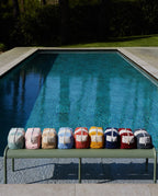 Terry Towelling Wash Bag - Garnet Red / Cream