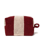 Terry Towelling Wash Bag - Garnet Red / Cream