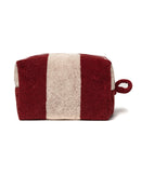 Trousse De Toilette En Éponge - Rouge Grenat / Crème