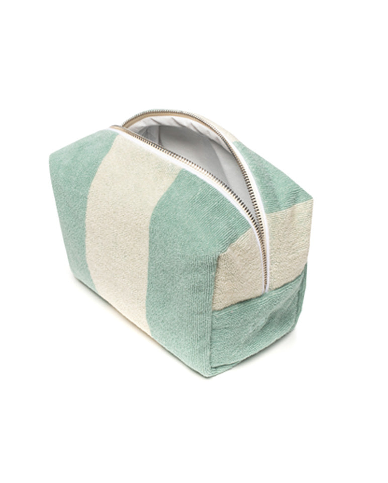 Neceser De Rayas Riviera - Verde Agua / Crema