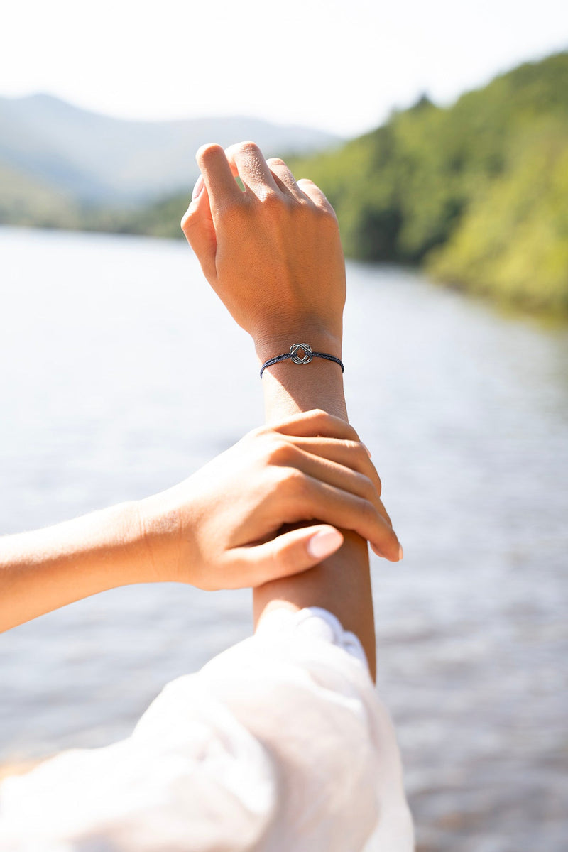 Bracelet Faveur - Bleu Marine Pailleté