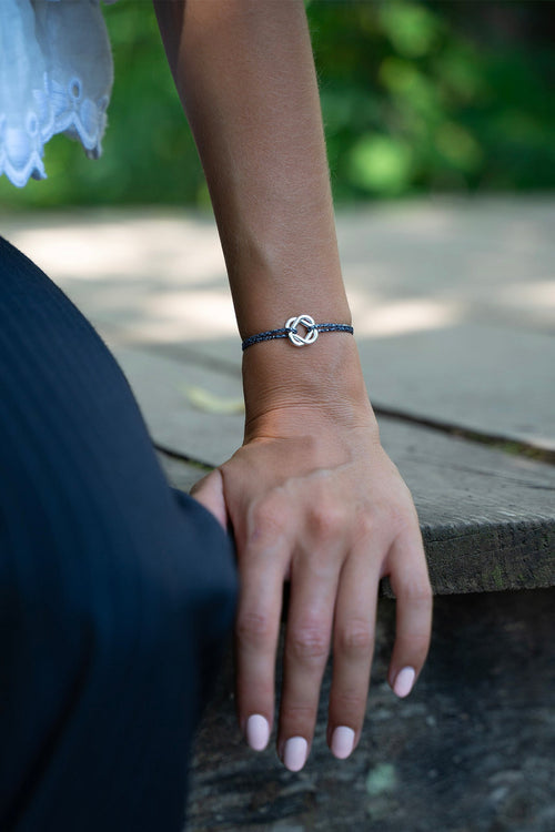 Bracelet Faveur - Bleu Marine Pailleté