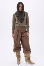 Bandana Triangle Rayé - Khaki Chine Noir - Femme