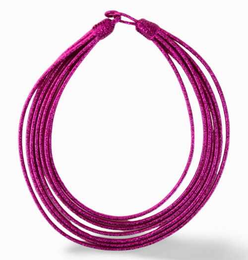 Collier Tribu 7 Tours Fuchsia
