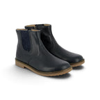 Pom d'Api – Pom D'Api - Trip Jodzip - Marine, paire de bottines en cuir bleu marine, vue de face