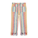 Pantalon Stripe Blanket Fringed Hem
