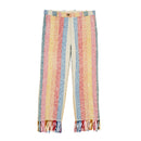 Pantalon Stripe Blanket Fringed Hem