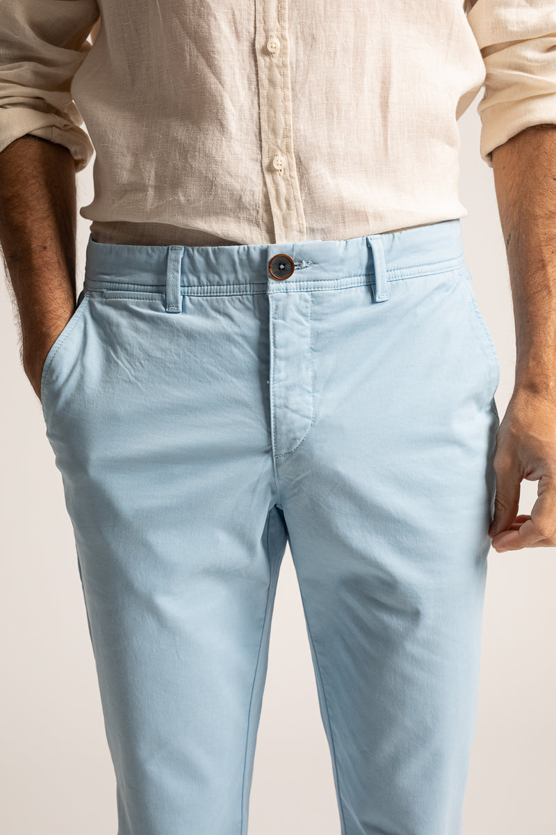 Pantalon Truman Bleu Ciel Coupe Droite