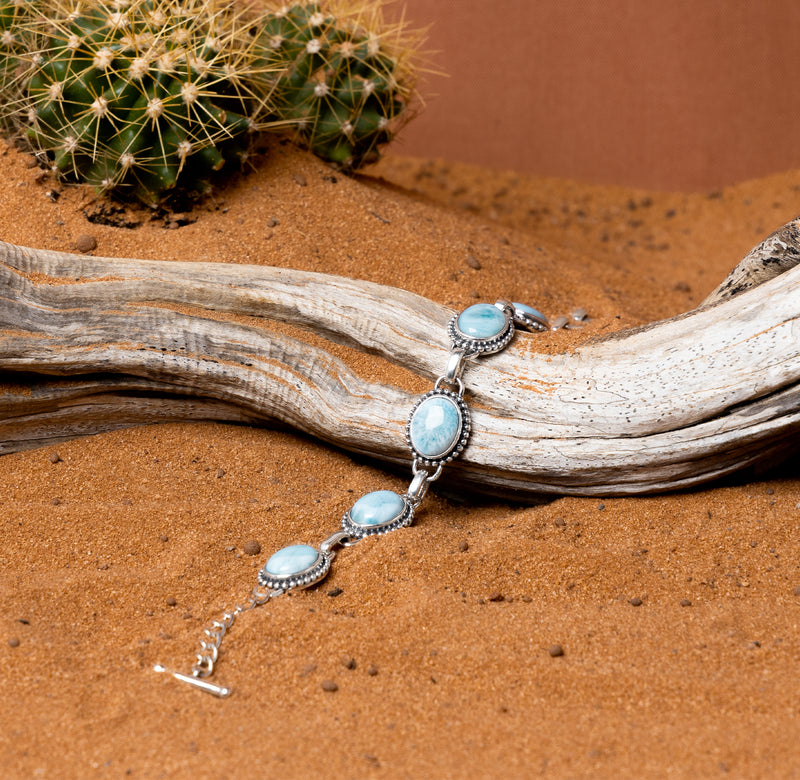 Bracelet Ayim Kay Larimar 8,50Ct/6 Et Argent Massif