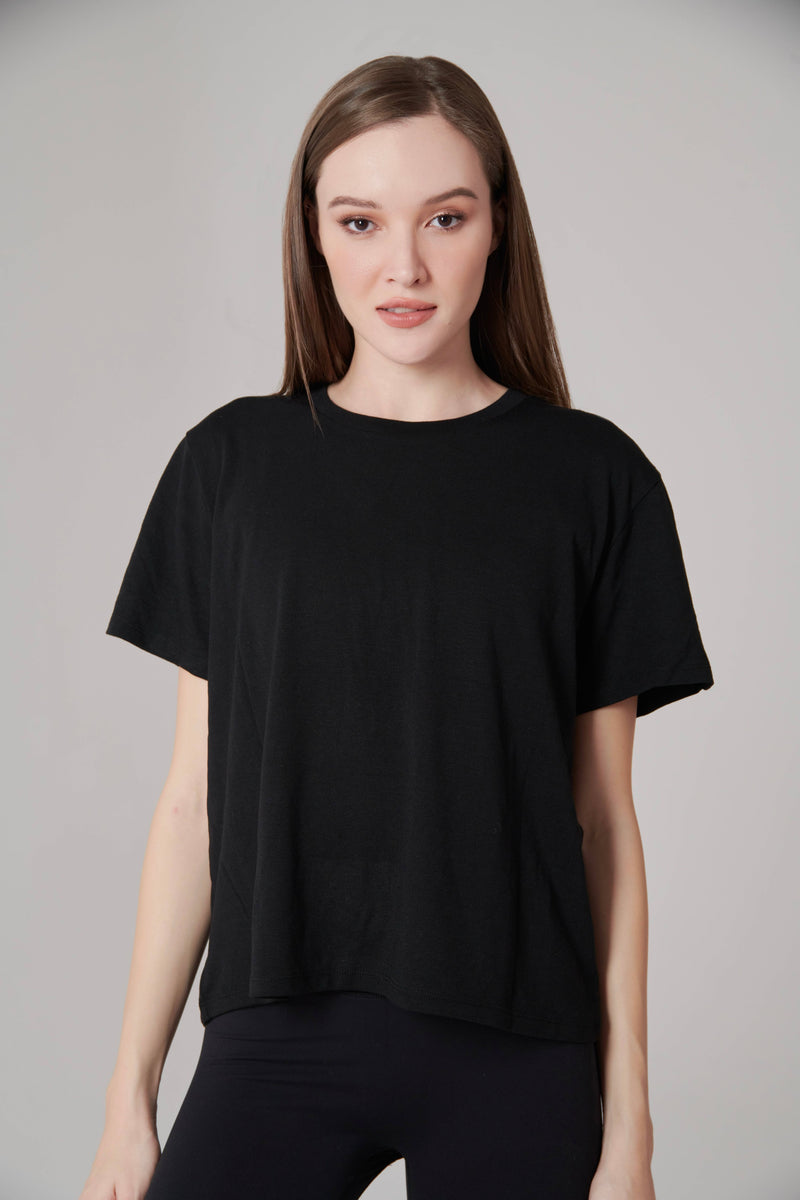 T-Shirt Cotton - Noir - Femme