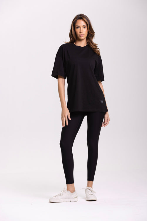 Tee Shirt Oversize - Noir - Femme