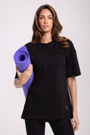 Tee Shirt Oversize - Noir - Femme