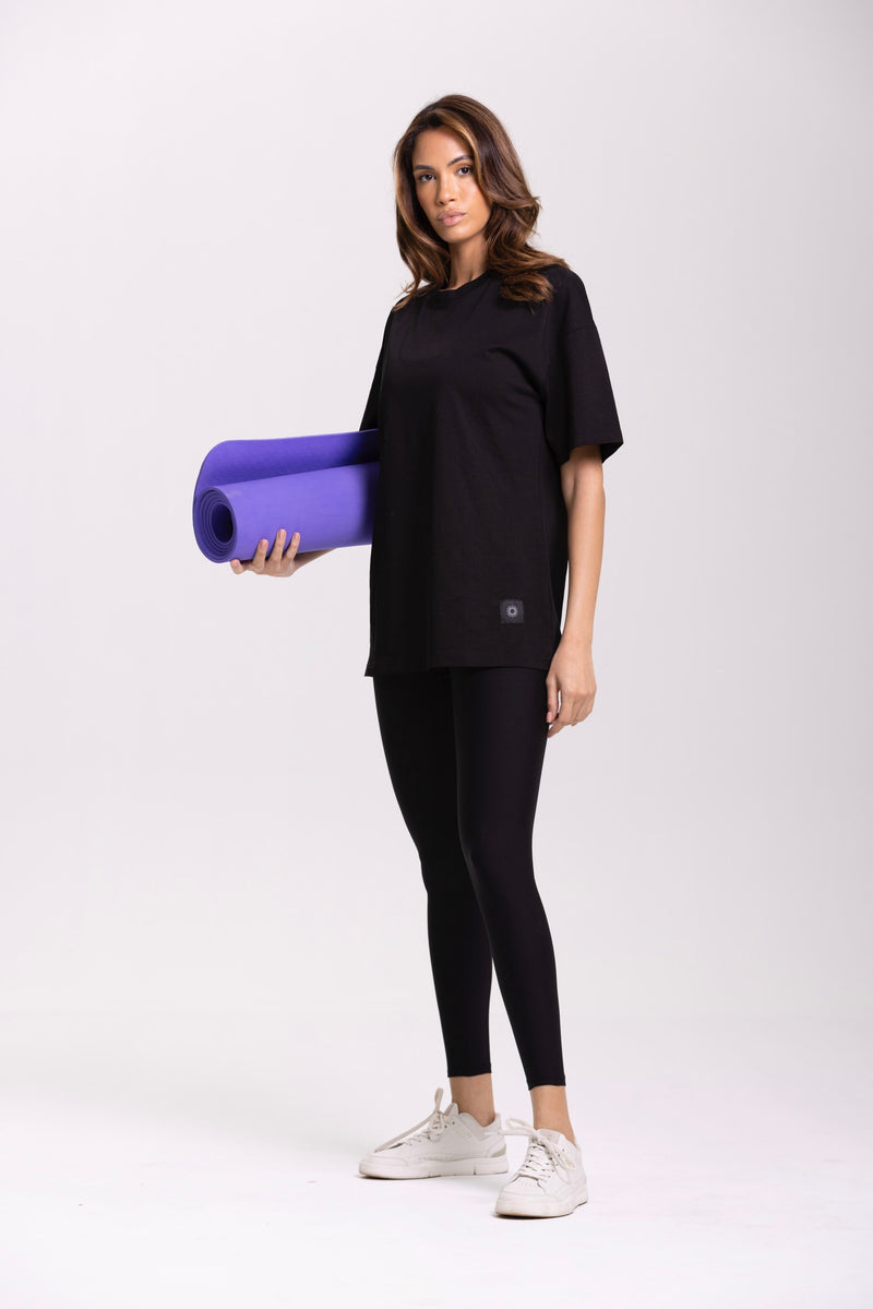 Tee Shirt Oversize - Noir - Femme