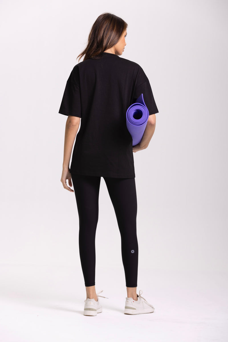 Tee Shirt Oversize - Noir - Femme