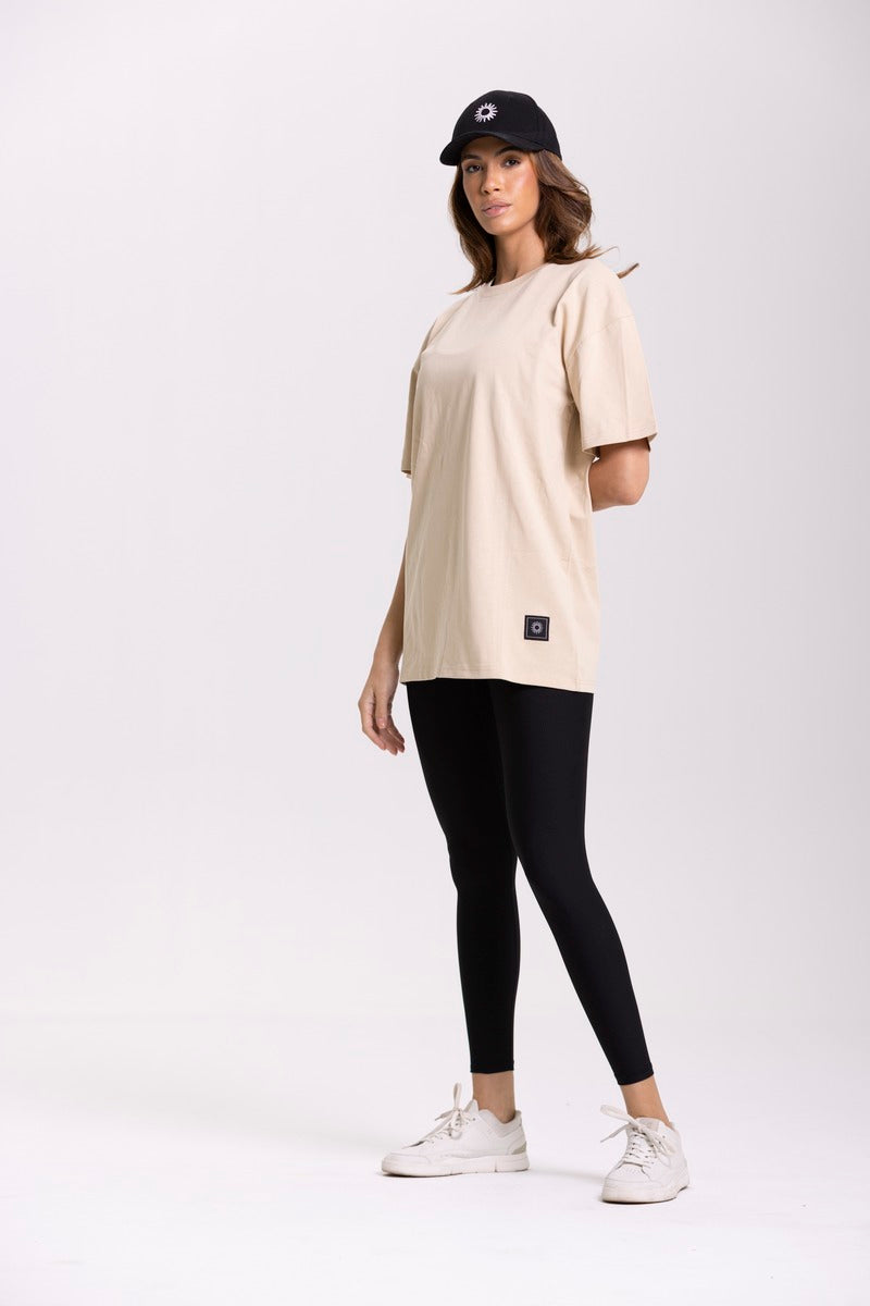 T-Shirt Oversize - Beige - Femme