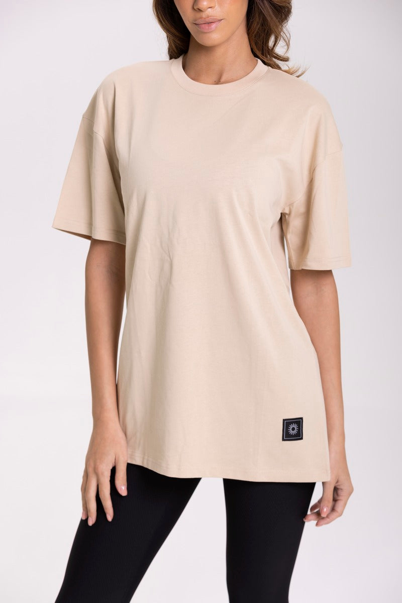 T-Shirt Oversize - Beige - Femme