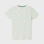 100% Organic Cotton Authentique T-Shirt - Striped Green And Light Grey