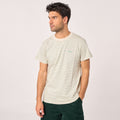 100% Organic Cotton Authentique T-Shirt - Striped Green And Light Grey