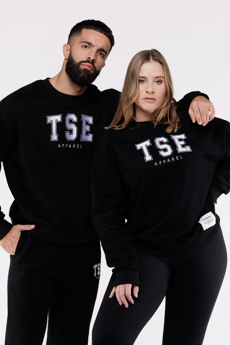 Sweatshirt Loose Varsity H - Noir