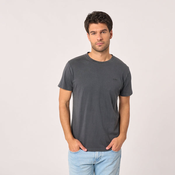 T-shirt in 100% cotone biologico garment dye - Grigio