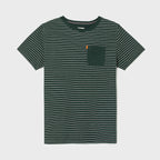 T-Shirt En 100% Coton Bio Heavy - Rayé Vert Et Blanc