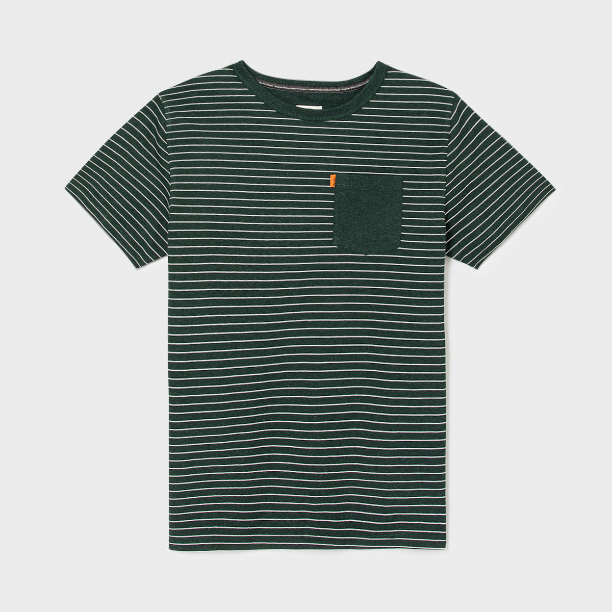 T-Shirt En 100% Coton Bio Heavy - Rayé Vert Et Blanc