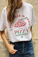 T-Shirt Blanc Personnalisable Pizza