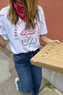 T-Shirt Blanc Personnalisable Pizza