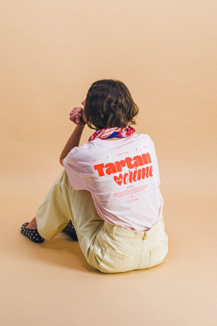 Tshirt Tartan À La Crème