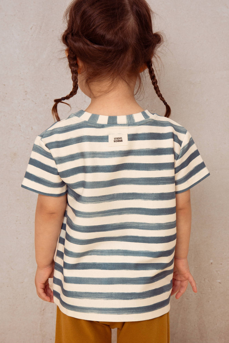 Camiseta Punto Essential Rayas Azul Griego