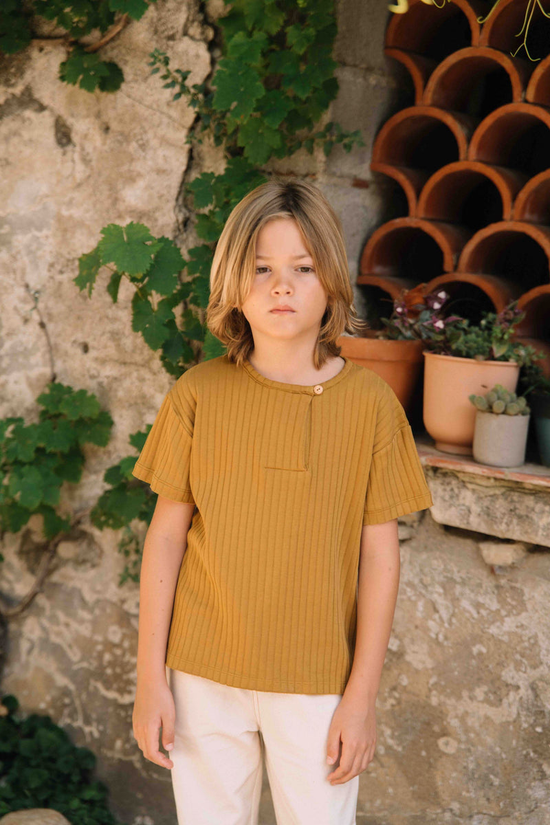 Camiseta Orso Rib Spicy Marrón