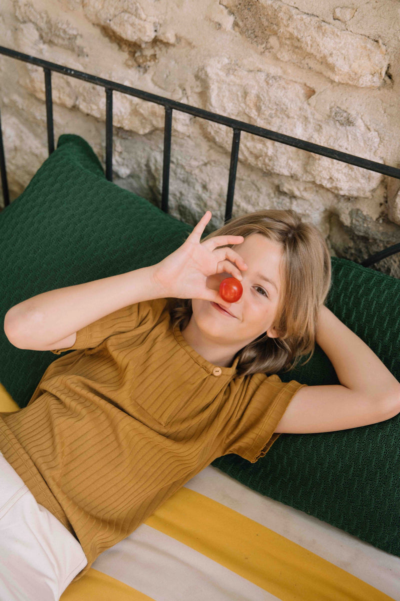 Camiseta Orso Rib Spicy Marrón