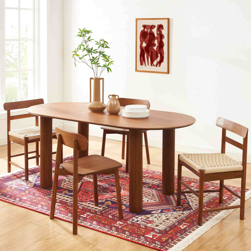 Penelope - Table De Séjour - Placage Chêne - Noyer