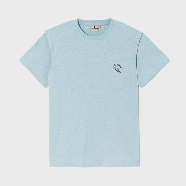 100% Organic Cotton Surfer T-Shirt - Light Blue, Surfer Print