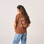 Women's 100% Organic Cotton T-Shirt - Brown, Sun Print