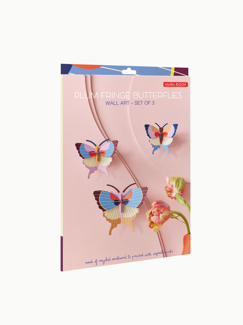 Plum Fringe Butterflies - Set De 3