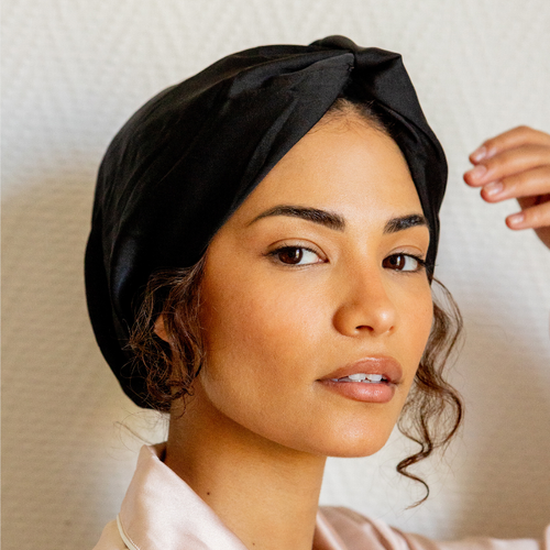 Turban En Satin - Noir