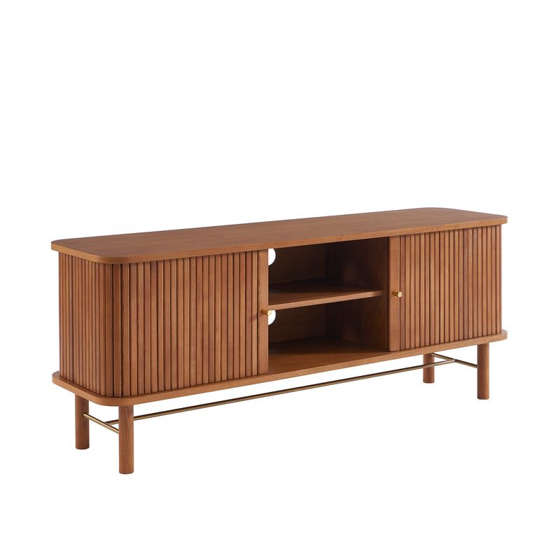 Meuble Tv Ernest - Frêne Foncé Portes Tambour