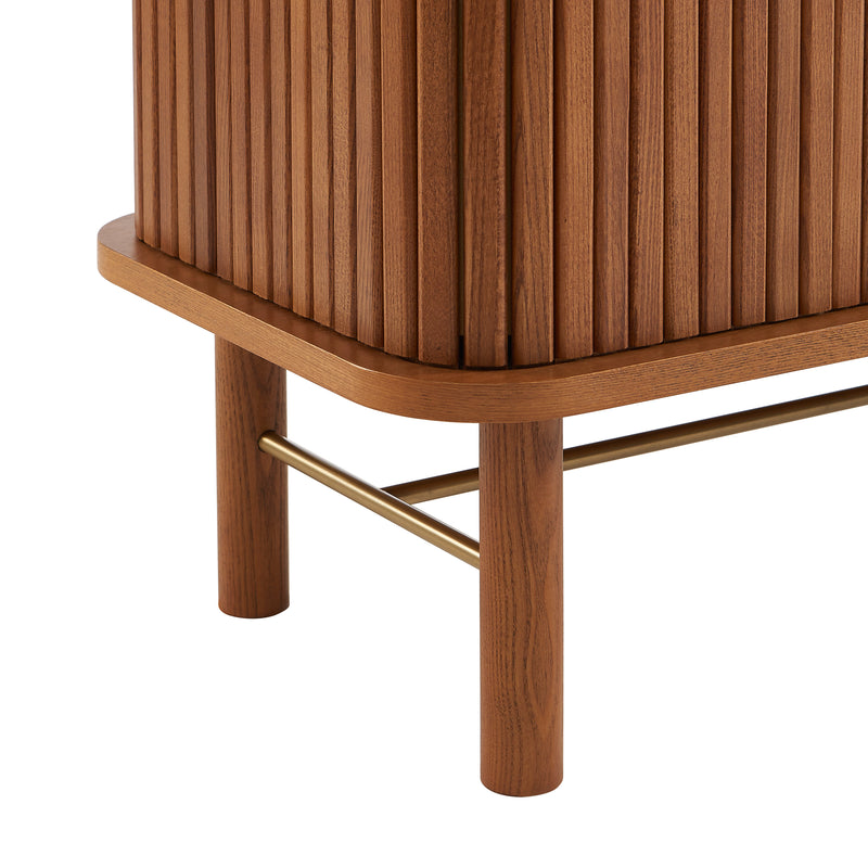 Meuble Tv Ernest - Frêne Foncé Portes Tambour