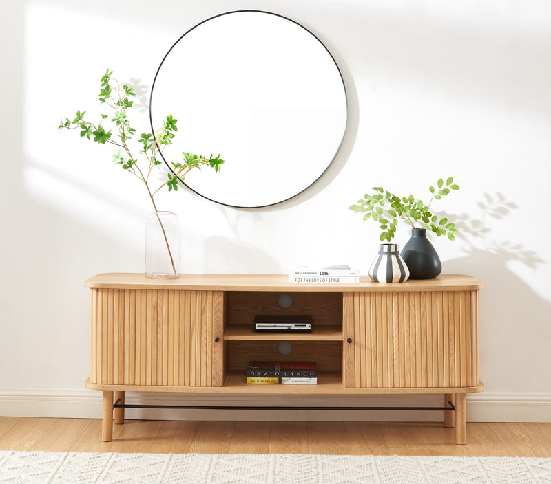 Meuble Tv Ernest - Frêne Portes Tambour Portes Tambour