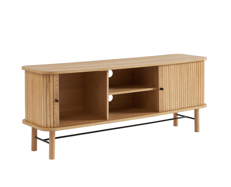 Meuble Tv Ernest - Frêne Portes Tambour Portes Tambour