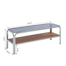 Meuble Tv Maggy - Verre Trempé Placage Noyer - 120cm