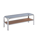 Meuble Tv Maggy - Verre Trempé Placage Noyer - 120cm