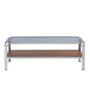 Meuble Tv Maggy - Verre Trempé Placage Noyer - 120cm