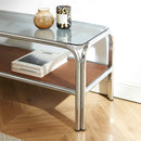 Meuble Tv Maggy - Verre Trempé Placage Noyer - 120cm