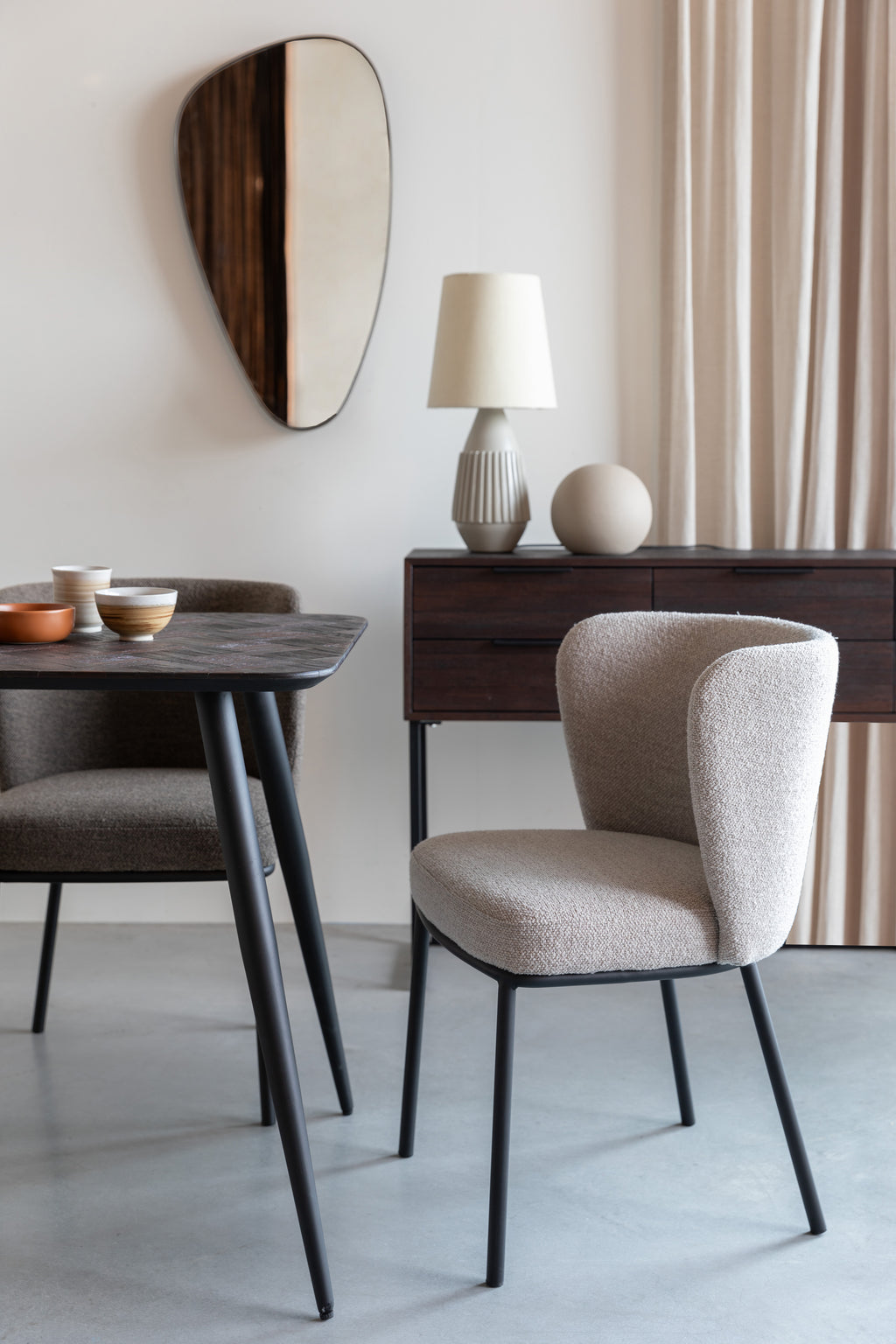 Fijs - Dining Chair - Iron - Taupe/Grey