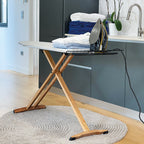 NUBAR ironing board in solid wood 130x47 cm height adjustable up to 92 cm with iron rest and steam central support