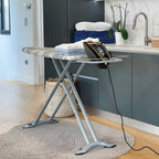 Table à repasser pliable 2en1 WILD en acier 130x47 cm hauteur réglable jusqu’à 98 cm avec repose-fer et support centrale vapeur