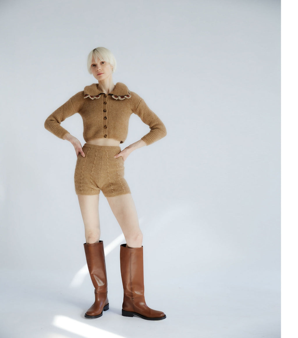 Felipa Wool Cardigan - Brown