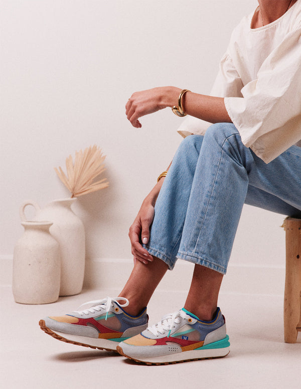 Zapatillas bajas Danaé - Ante y malla gris lima